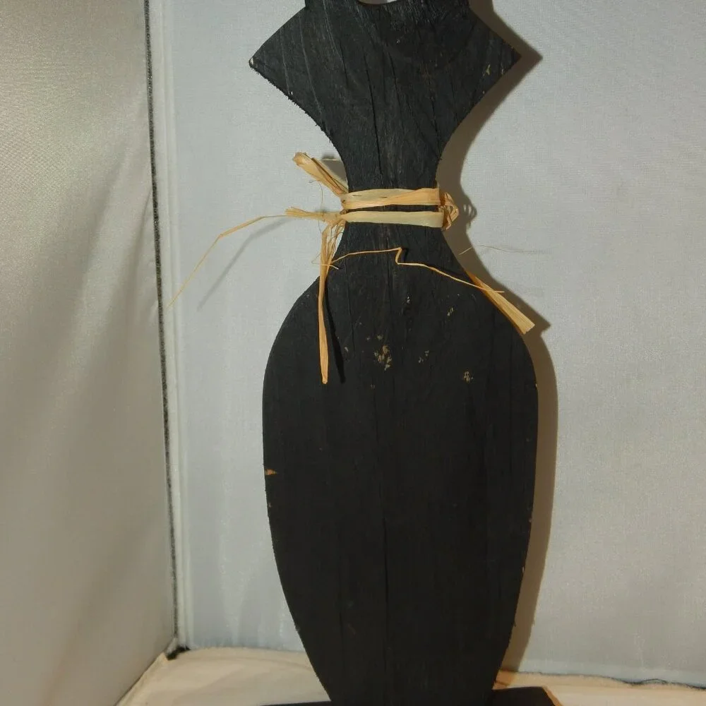 Wooden tall black cat - Picture 2 of 2